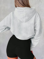 Casual Letter Printed Drawstring Hoodie Sweatshirt, Long Sleeve Tops Graduation