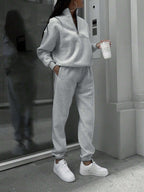 Solid Color Casual 2-Piece Set Fall Cloth