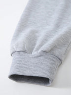 Two-Piece Fashion Warm Plus Fleece Round Neck Sweatshirt + Sports Sweatpants Simple Letter Print