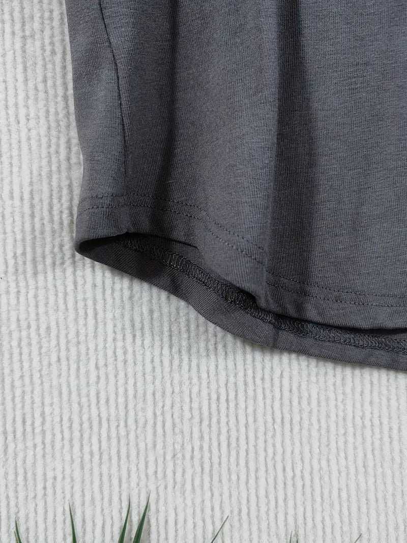 Short Sleeve Crew Neck Casual Solid Color T-Shirt, Slim Fit