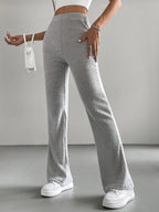 Solid Color High Waisted Pants
