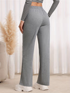 Drawstring Elastic Waist Sweatpants, Loose Fit Straight-Leg Joggers