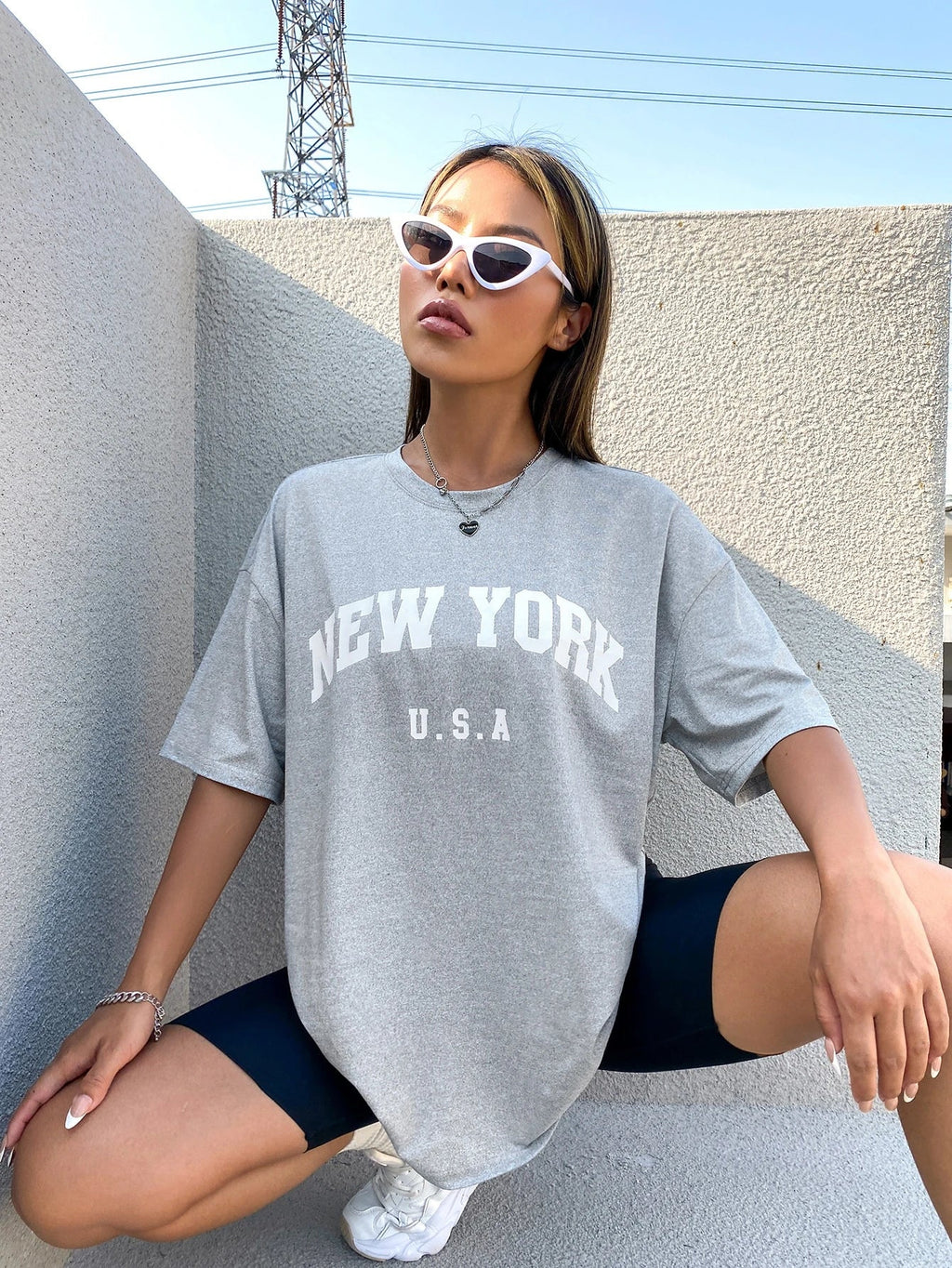 Minimalist English Printed Casual Street Style T-Shirt Graphic Tees Women Tops
