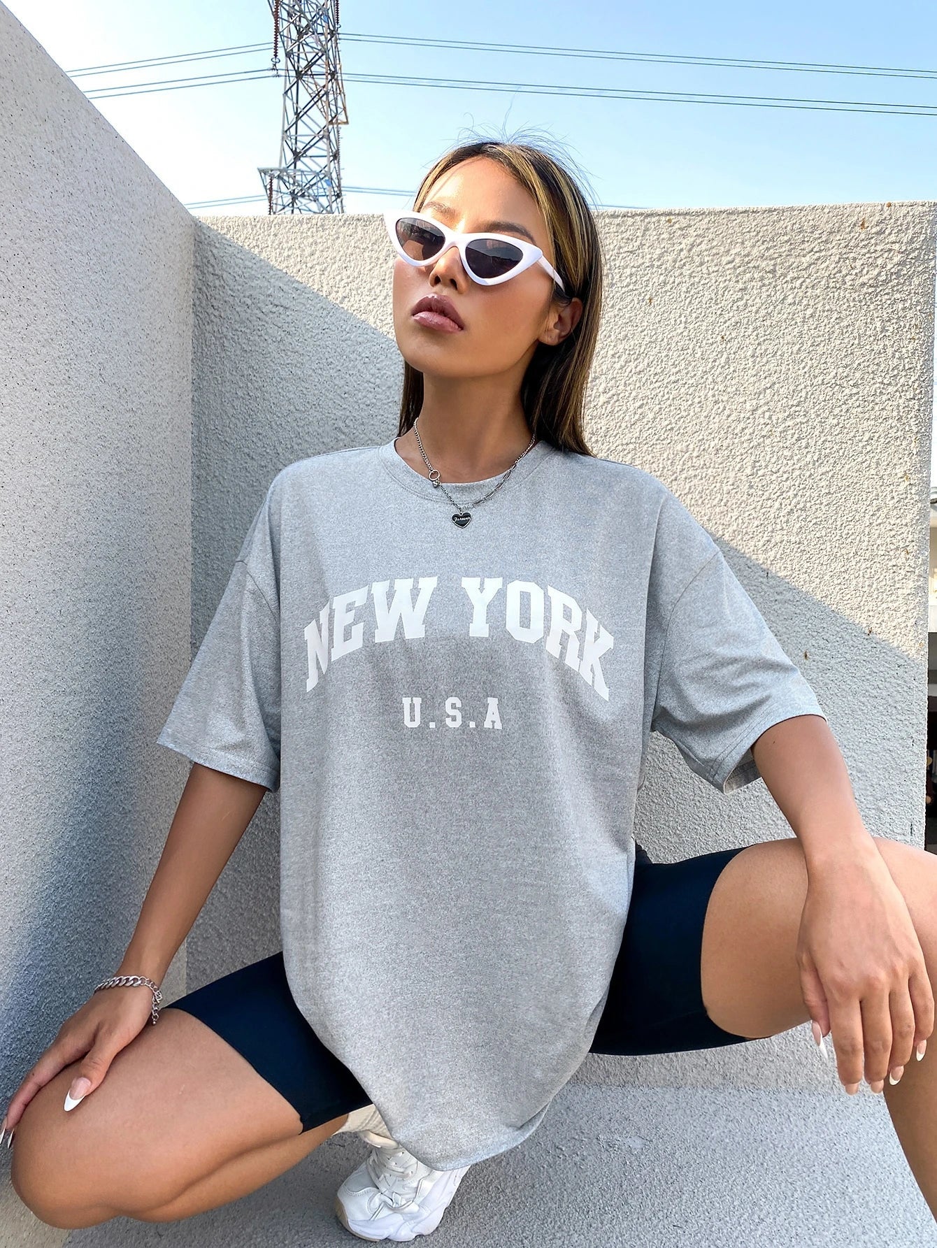 Minimalist English Printed Casual Street Style T-Shirt Graphic Tees Women Tops