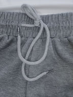 Drawstring Elastic Waist Sweatpants, Loose Fit Straight-Leg Joggers