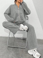 Casual Long Sleeve Top And Pants Two Pieces Outfit