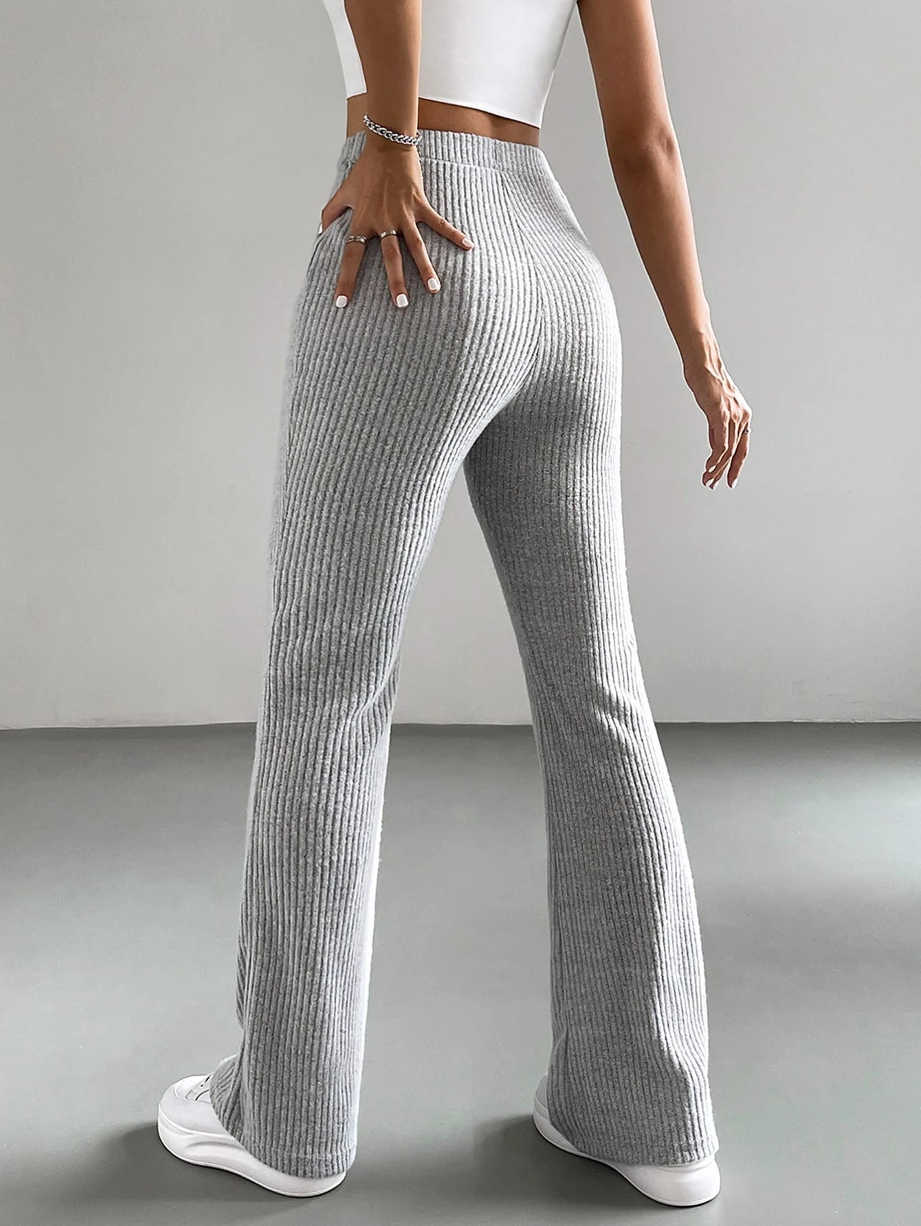 Solid Color High Waisted Pants