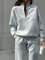 Solid Color Casual 2-Piece Set Fall Cloth