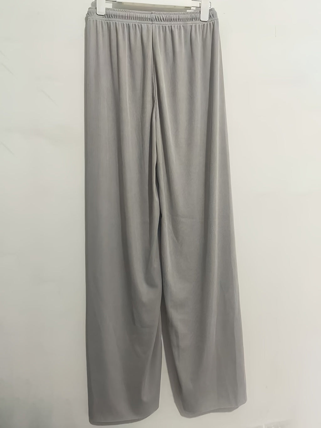 High-Waisted Wide-Leg Pants Straight Leg with Drawstring Waist