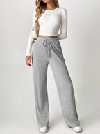 Solid Drawstring Slant Pocket Sweatpants
