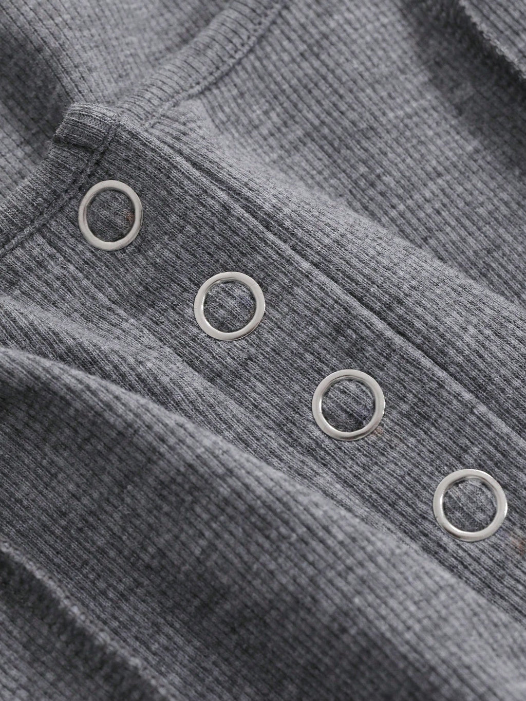 Solid Button Front Curved Hem