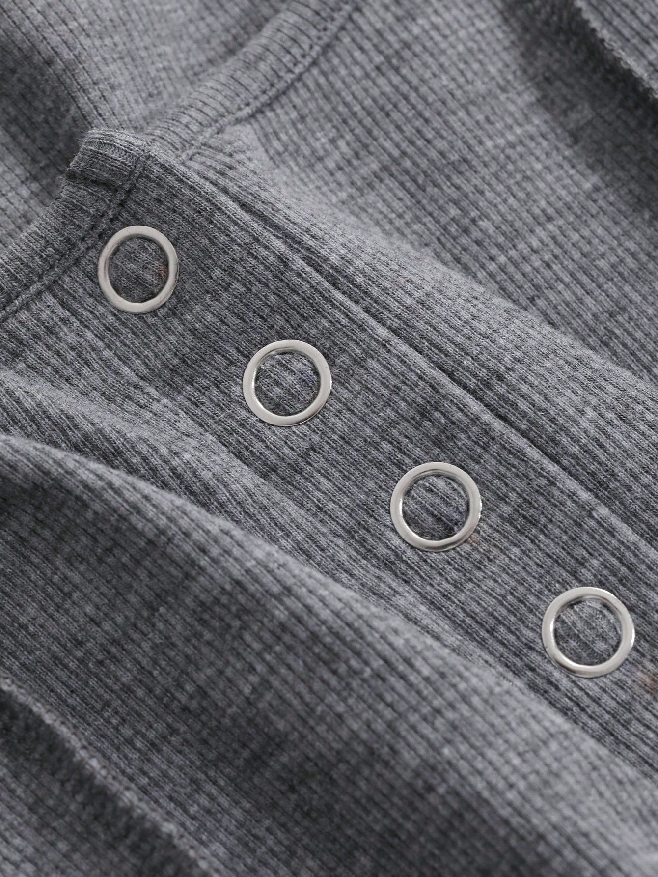 Solid Button Front Curved Hem