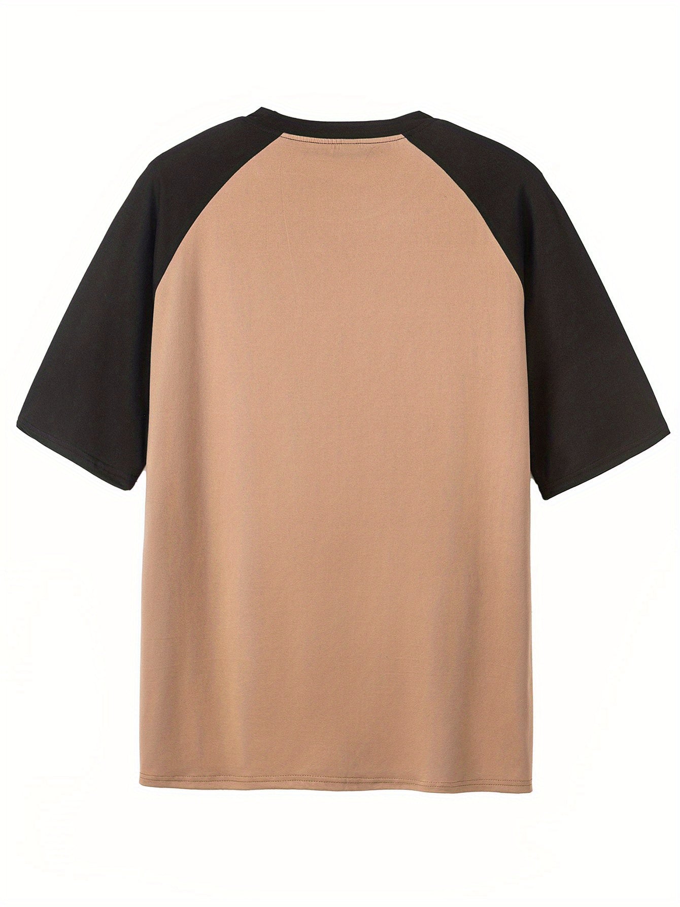 Color-Block Raglan Sleeve T-Shirt with Paris Letter Print