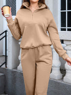 Solid Color Casual 2-Piece Set Fall Cloth