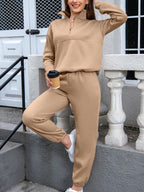 Solid Color Casual 2-Piece Set Fall Cloth