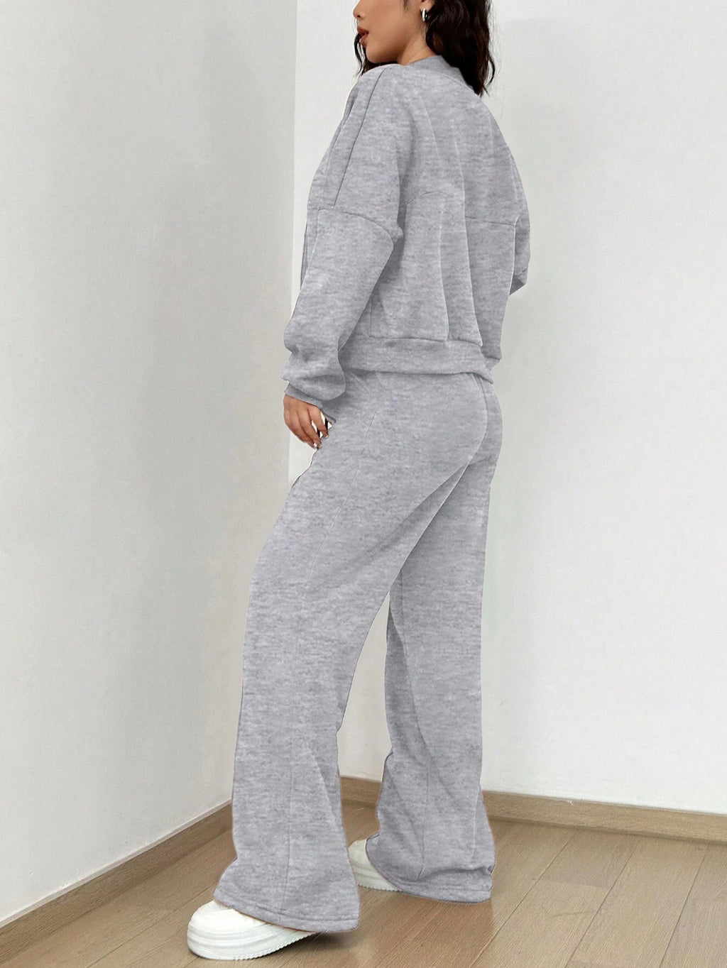 Street Style Camouflage Maple Leaf Print Zipper Sweatshirt & Pants Set