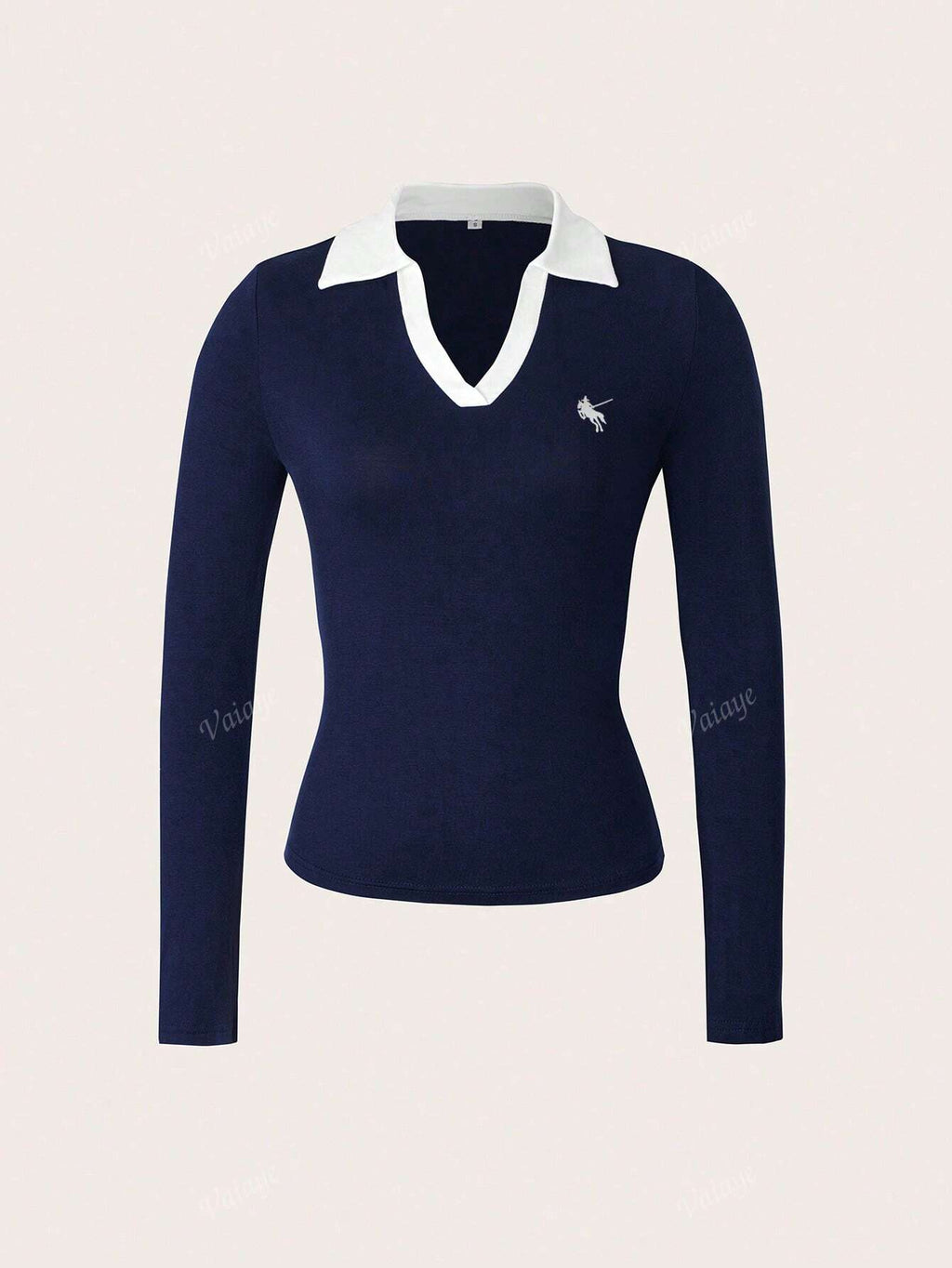 Elegant Polo-Collar Christmas Top For Commute And Daily Wear