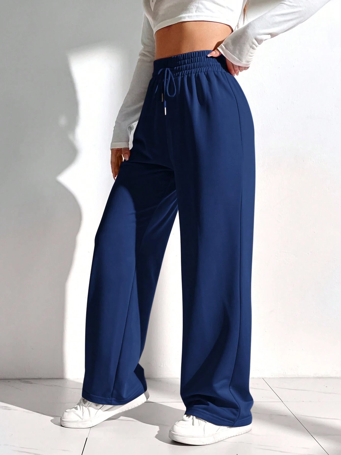 Solid Color Drawstring Waist Sweatpants Graduation, Back To School Outfits