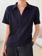 Casual Versatile Solid Color Polo Shirt Short Sleeve T-Shirt