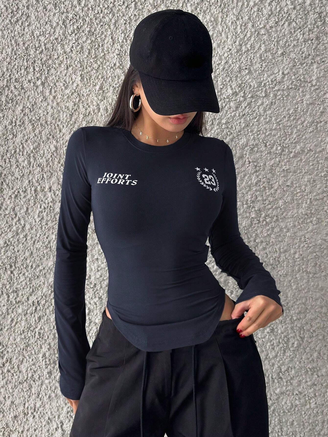 Campus Back To School Sports Jersey Short Sleeve Graphic Curved Hem T-Shirt Jersey