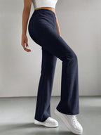 Solid Color High Waisted Pants