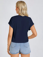 Solid Batwing Sleeve Tee