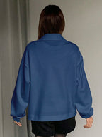 Solid Color Drop Shoulder Long Sleeve Loose Casual Sweatshirt