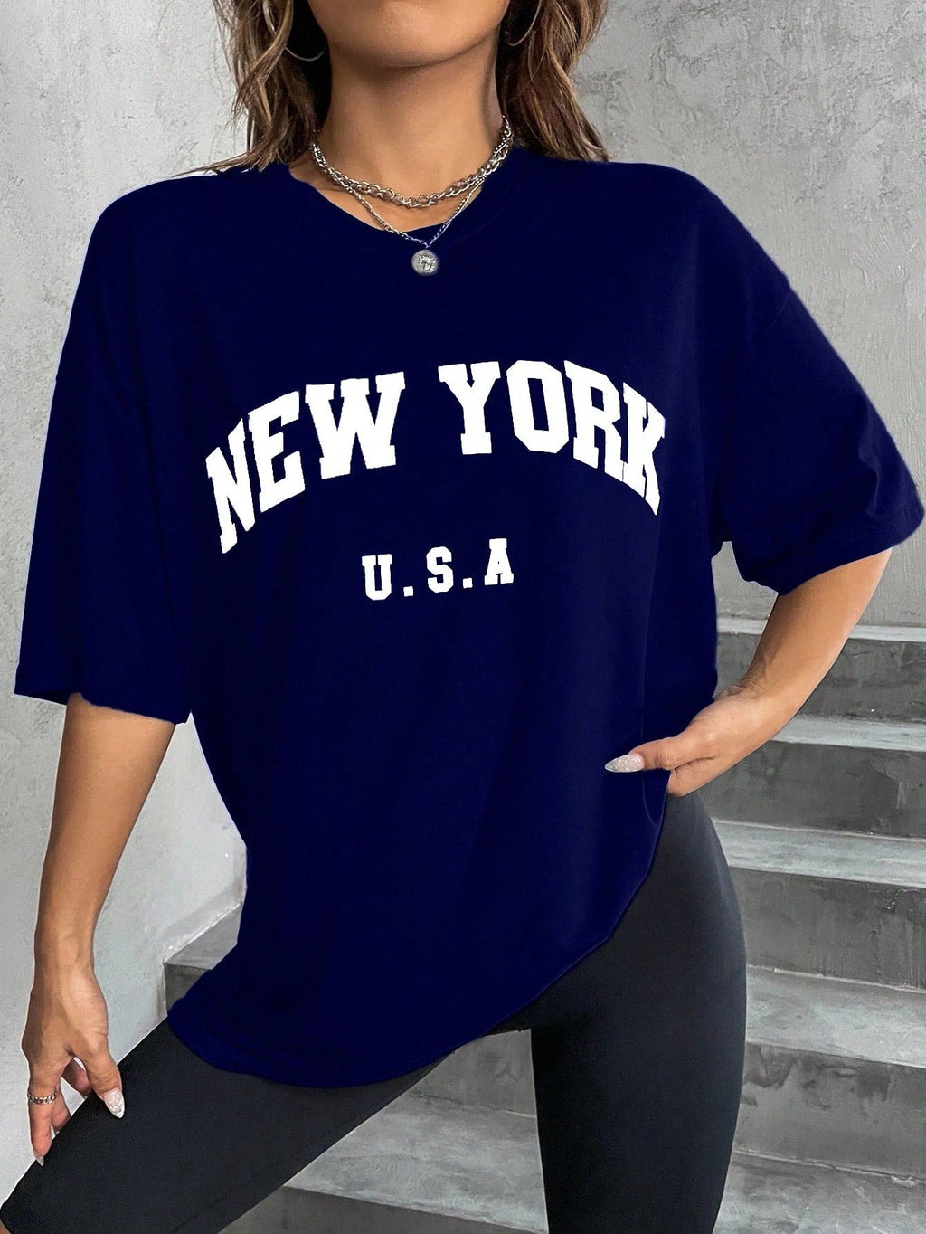 Minimalist English Printed Casual Street Style T-Shirt Graphic Tees Women Tops