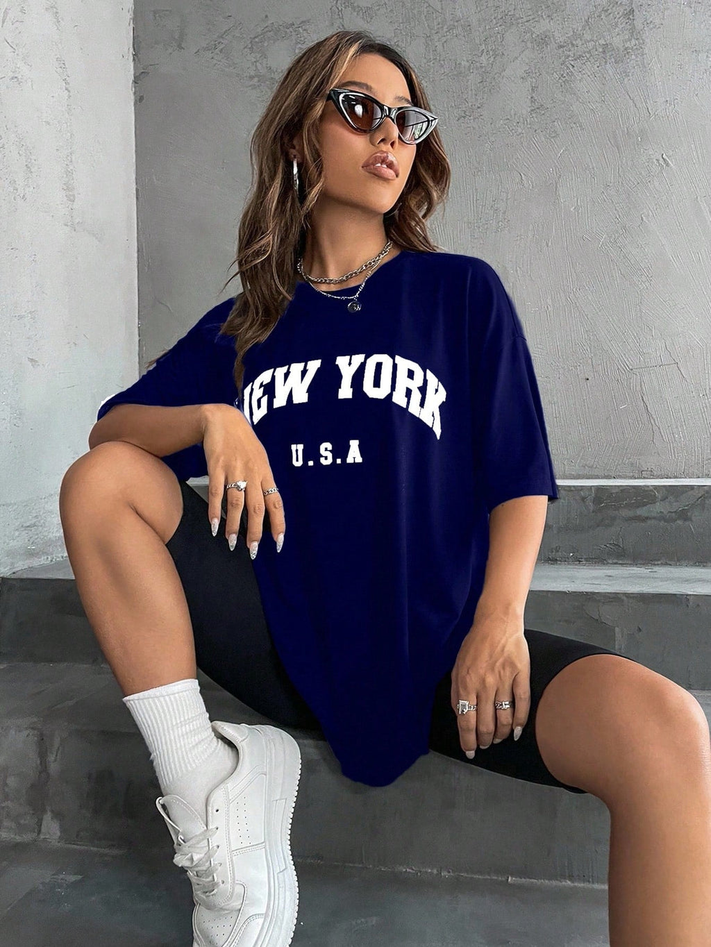 Minimalist English Printed Casual Street Style T-Shirt Graphic Tees Women Tops