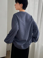 Round Neck Contrast Color Loose Oversized Pullover Sweatshirt, Autumn & Winter
