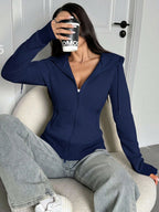 Casual Brown Hoodie Sweatshirt, Autumn/Winter Brown Long Sleeve Top