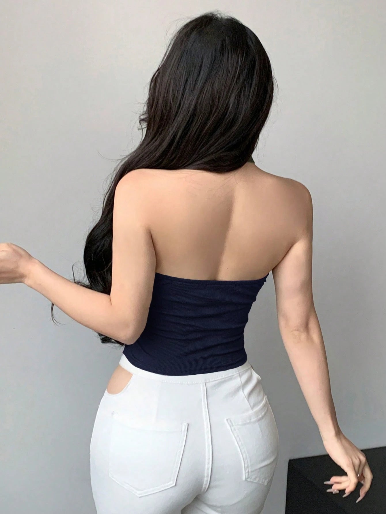 Solid Color Wrapped Halter Neck Slim Fit Tank Top Summer
