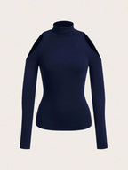 Casual Solid Color Versatile Outdoor Undershirt Hollow Out Long Sleeve Tight Fit T-Shirt