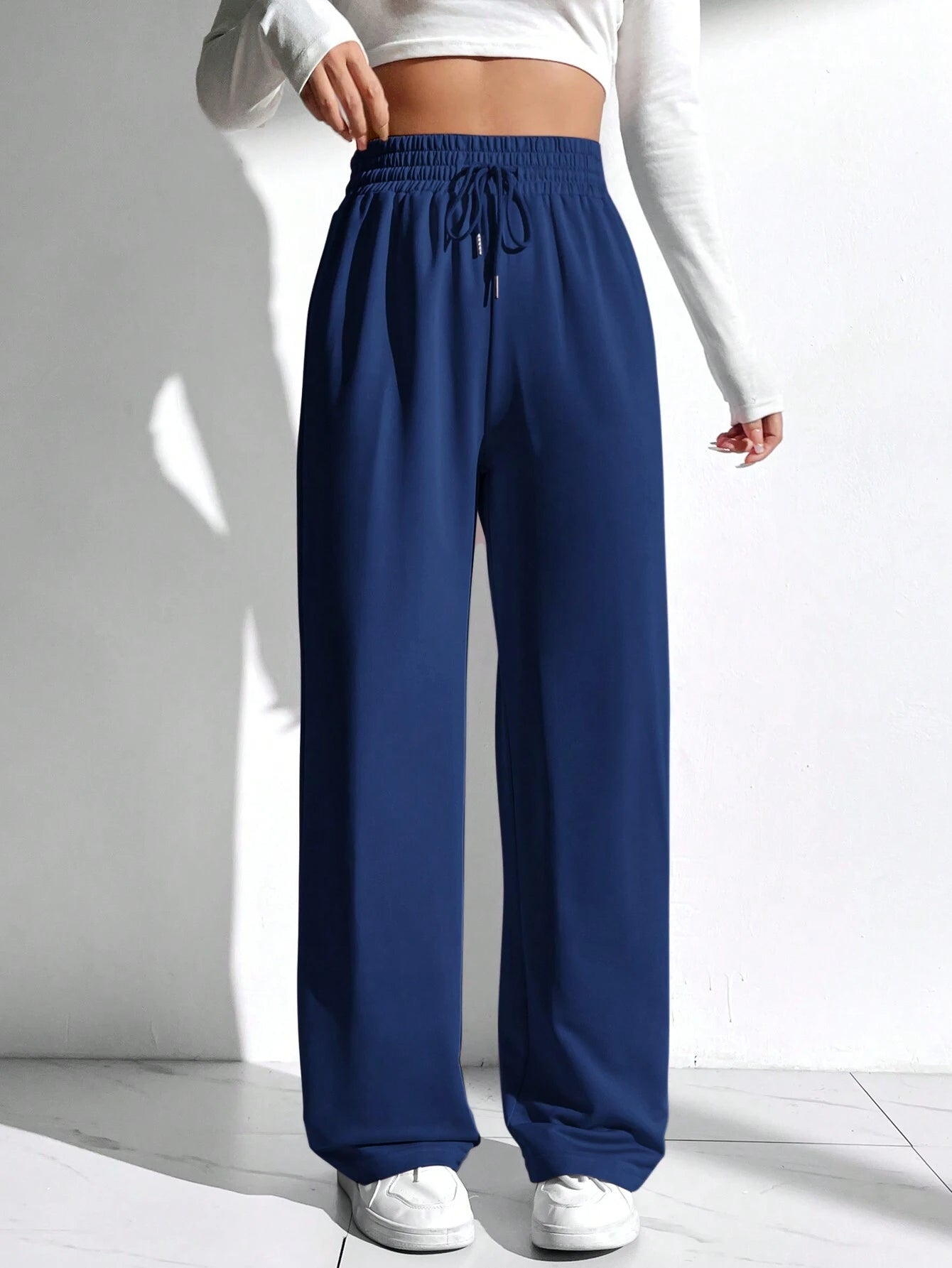 Solid Color Drawstring Waist Sweatpants Graduation, Back To School Outfits