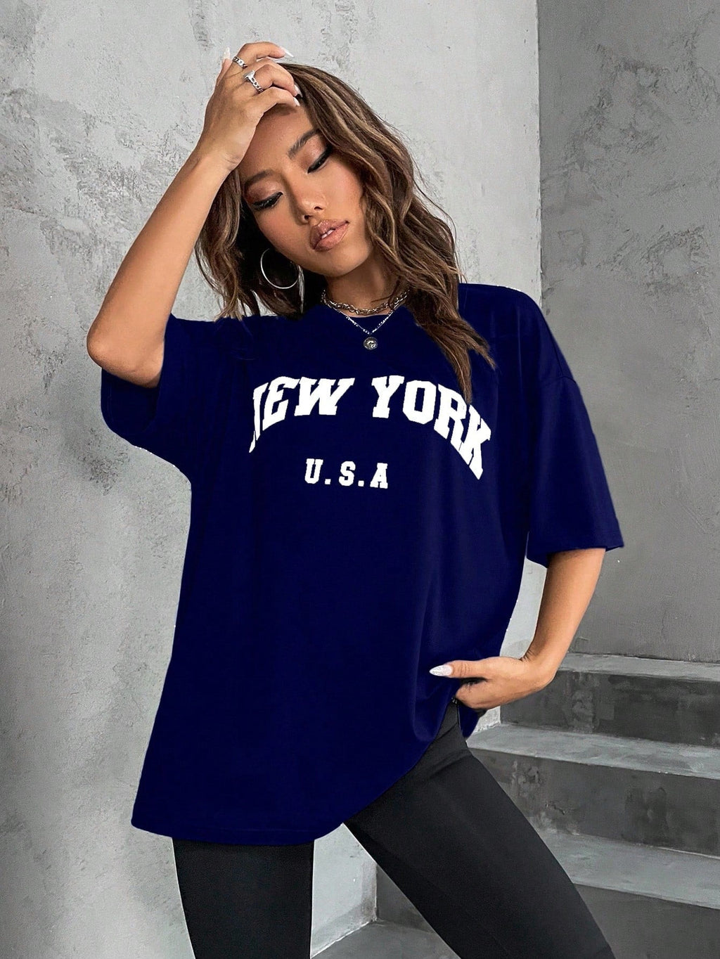 Minimalist English Printed Casual Street Style T-Shirt Graphic Tees Women Tops