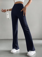 Solid Color High Waisted Pants