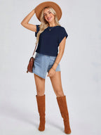 Solid Batwing Sleeve Tee
