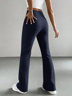 Solid Color High Waisted Pants