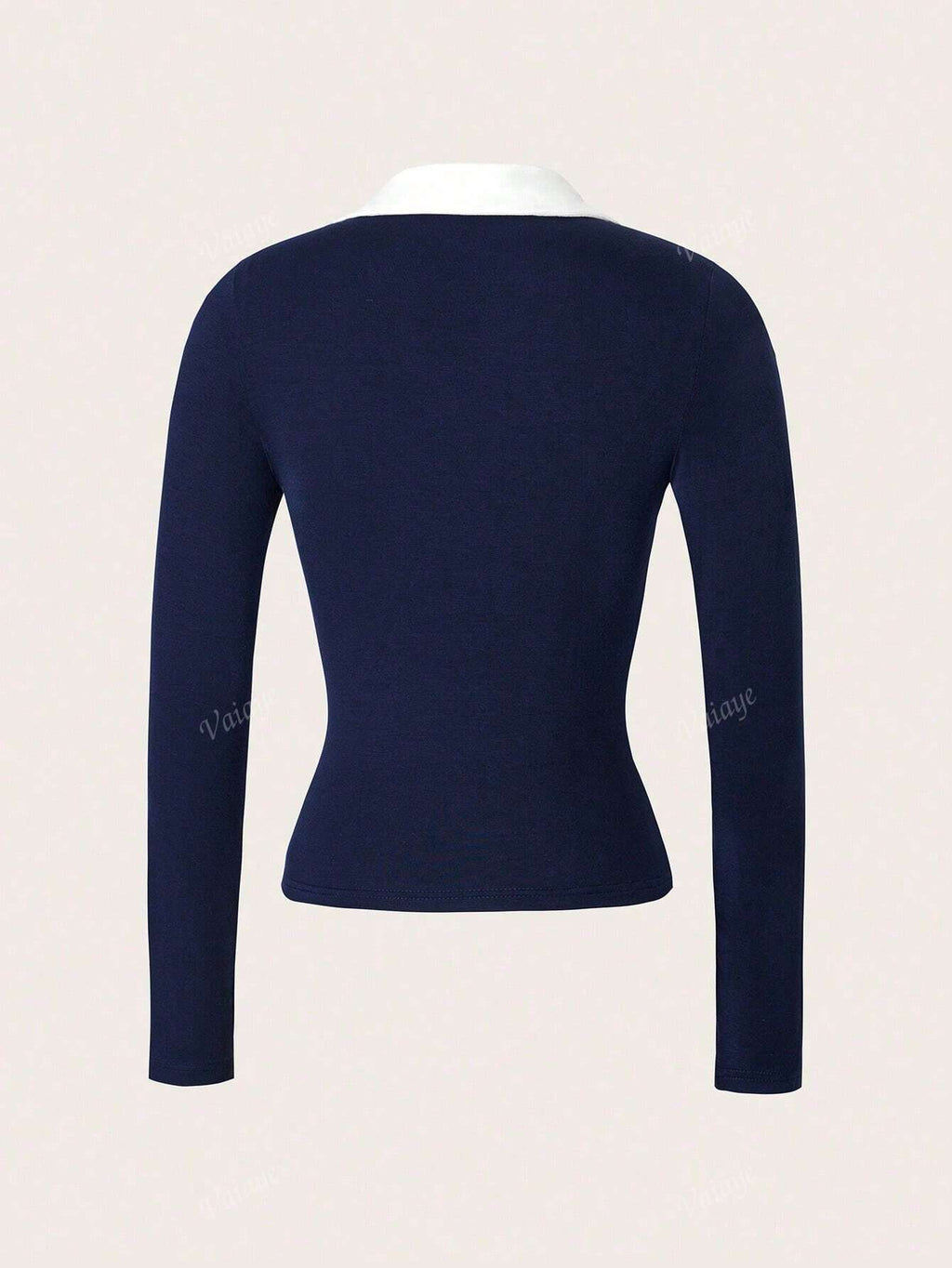 Elegant Polo-Collar Christmas Top For Commute And Daily Wear