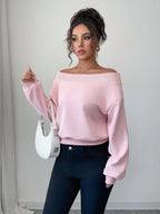 Elegant & Romantic Off-Shoulder Sweatshirt
