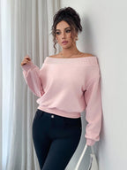 Elegant & Romantic Off-Shoulder Sweatshirt