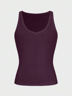 Casual Versatile Solid Color Knit Sports Tank Top