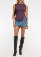 Sleeveless Button Knit Tank Top