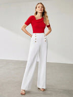Solid Asymmetrical Neck Slim Fit Tee