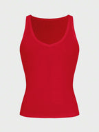 Casual Versatile Solid Color Knit Sports Tank Top