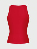 Casual Versatile Solid Color Knit Sports Tank Top
