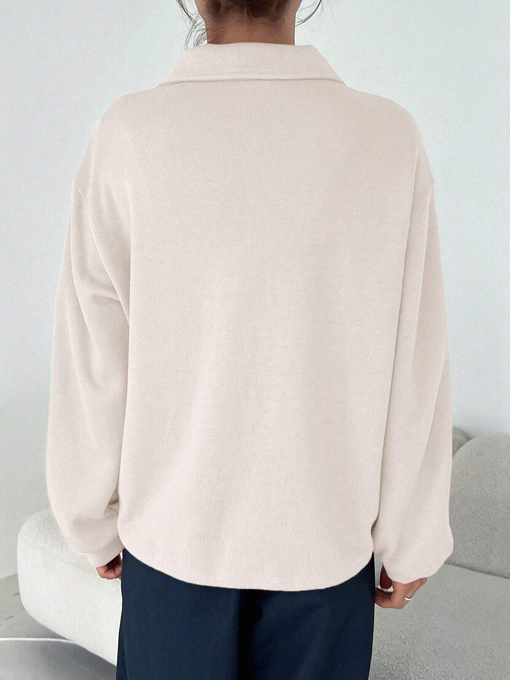 Half-Zipper Casual & Versatile Long Sleeve Sweatshirt, Long Sleeve Tops