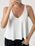 Fashion V-Neck Solid Color Loose Camisole Tank Top