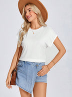 Solid Batwing Sleeve Tee