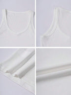 Casual Versatile Solid Color Knit Sports Tank Top